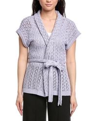 St. John - Wrap Belted Cardigan - Lyst