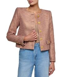 L'Agence - Zell Collarless Jacket - Lyst
