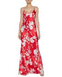 L'Agence - Charmaine U Neck Silk Gown - Lyst
