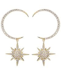 Eye Candy LA - Amber Moon Star Cz Crystal Drop Earring - Lyst