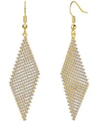 Genevive Jewelry - 14k Over Silver Cz Statement Earrings - Lyst