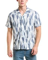 Reiss - Hiro Cuban Collar Print Casual Shirt - Lyst