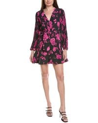 MILLY - Liv Amarilla Rose Allover Pleated Mini Dress - Lyst
