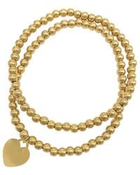 Adornia - 14k Plated Heart Bracelet Set - Lyst