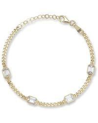 Chloe and Madison - 14k Over Silver Cz Curb Bracelet - Lyst
