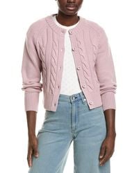 Neiman Marcus - Crop Wool & Cashmere-Blend Cardigan - Lyst