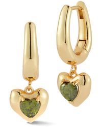 Chloe and Madison - Plated Cz Heart Earrings - Lyst