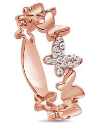 Sabrina Designs - 14K 0.09 Ct. Tw. Diamond Butterfly Band Ring - Lyst