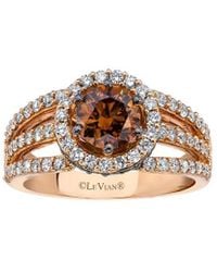 Le Vian - Le Vian Chocolate Solitaire 14k Rose Gold 1.84 Ct. Tw. Diamond Half-eternity Cocktail Ring - Lyst