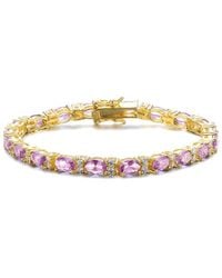 Genevive Jewelry - 14k Over Silver Cz Tennis Bracelet - Lyst