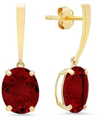 MaxColor - 14k 5.50 Ct. Tw. Garnet Drop Earrings - Lyst