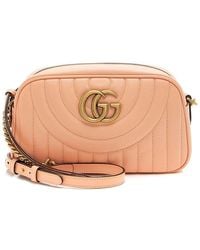 Gucci - Pink Matelasse Leather GG Marmont Vertical Ring Small Shoulder Bag (authentic Pre-loved) - Lyst