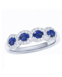 Diana M. Jewels - Fine Jewelry 18k 1.17 Ct. Tw. Diamond & Sapphire Half-eternity Ring - Lyst
