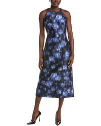 Michael Kors - Print Wool & Silk Sheath Midi Dress - Lyst