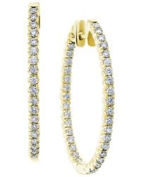 Suzy Levian - 14k 1.00 Ct. Tw. Diamond Hoops - Lyst