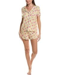 THREAD & STITCH - 2Pc Notch Collar Top & Short Pj Set - Lyst