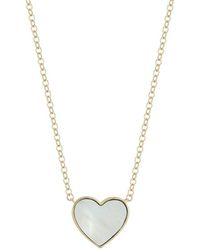 Ember Fine Jewelry - 14k Pearl Heart Necklace - Lyst