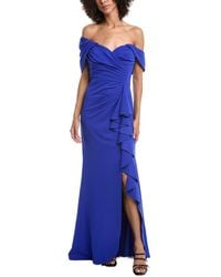 Tadashi Shoji - Fitted Ruffles Pleated Gown - Lyst