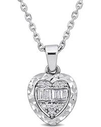 Rina Limor - 14k 0.10 Ct. Tw. Diamond Heart Necklace - Lyst