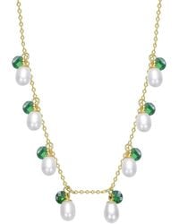 Rachel Glauber - 14K Plated Cz Charm Necklace - Lyst