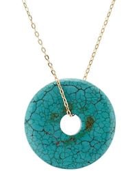 Liv Oliver - 18k Plated 22.75 Ct. Tw. Turquoise Eternity Necklace - Lyst