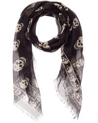 McQueen - Skull Silk-blend Scarf - Lyst
