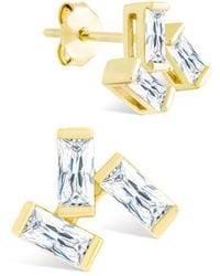 Sterling Forever - 14k Over Silver Cz Macy Stud Earrings - Lyst