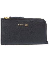 Celine - Long Leather Zip Card Holder - Lyst