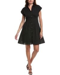 Julia Jordan - Pleated Linen-Blend Mini Dress - Lyst