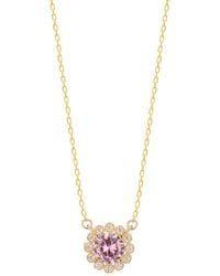 Gabi Rielle - Modern Touch Collection 14k Over Silver Cz Necklace - Lyst