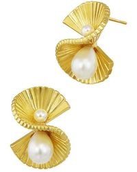 Savvy Cie - 18K Plated 3-6Mm Pearl Stud Earrings - Lyst
