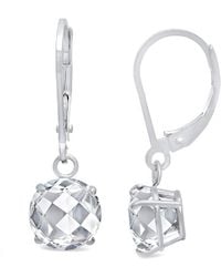 MaxColor - 10k 1.80 Ct. Tw. White Topaz Dangle Earrings - Lyst
