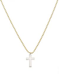 Argento Vivo 14k Plated Cross Necklace - Metallic