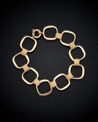 Italian Gold - 14k Fancy Square Link Bracelet - Lyst