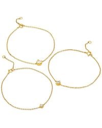 Savvy Cie - 18K Plated Cz Chain Bracelet - Lyst