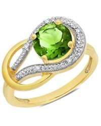 MaxColor - 10k 2.30 Ct. Tw. Diamond & Peridot Eternity Ring - Lyst