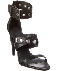 all saints black leather sandals