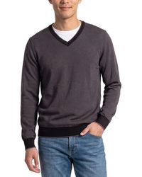RAFFI - Birdseye V-Neck Sweater - Lyst