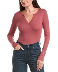 Michael Stars - Salem Mixed Henley Top - Lyst