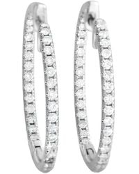 Diamond Select Cuts - 14k 1.00 Ct. Tw. Diamond Inside-out Hoops - Lyst