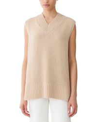 Lafayette 148 New York - Chunky Wide V-Neck Cashmere & Wool-Blend Sweater - Lyst