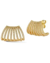 Chloe and Madison - Jewelry 18K Plated Cz Fancy Cage Earrings - Lyst