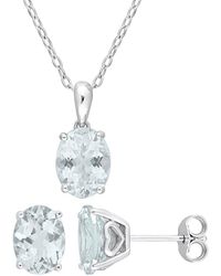 Rina Limor - Silver 4.40 Ct. Tw. Aquamarine 2pc Jewelry Set - Lyst