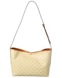 Celine - Triomphe Canvas & Leather Shoulder Bag - Lyst