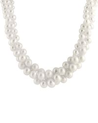 Splendid - Rhodium Plated 6-9mm Pearl Necklace - Lyst