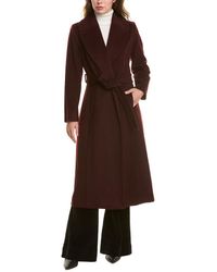 Forecaster Belted Wool-blend Wrap Coat - Purple