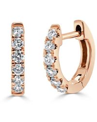Sabrina Designs 14k Rose Gold Diamond Single Huggie Earring - White