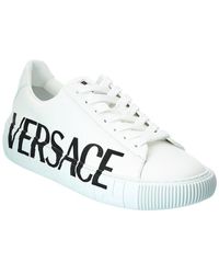 Versace - Greca Logo Leather Sneaker - Lyst