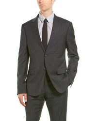 Z Zegna Z Zenga 2pc Wool Suit With Flat Pant - Black