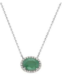 Forever Creations USA Inc. - Forever Creations 14k 1.27 Ct. Tw. Diamond & Emerald Halo Necklace - Lyst